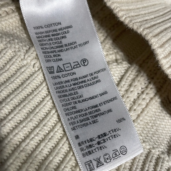 Tommy Bahama Men’s Light Beige 100% Cotton Cable Knit Sweater Size Medium - Picture 5 of 6